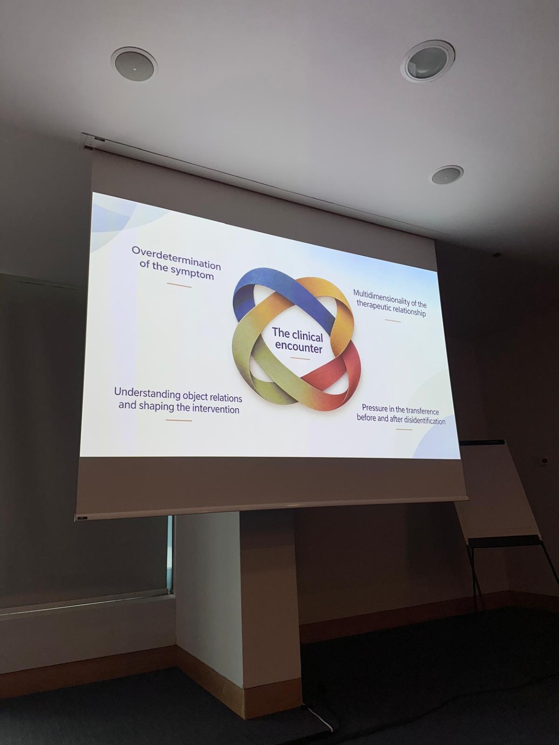 I temi della presentazione: sintomo, relazione terapeutica, relazioni oggettuali e intervento clinico.